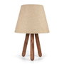 Opviq Lámpara de Mesa AYD-641 Crema y Marrón, PVC y Haya, 22 x 33 cm